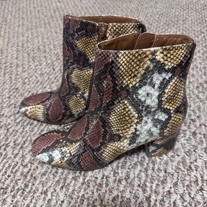 Chinese Laundry Multicolor Snakeskin Ankle Boots